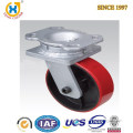 High quality heavy duty Cast Iron red pu caster for furniture